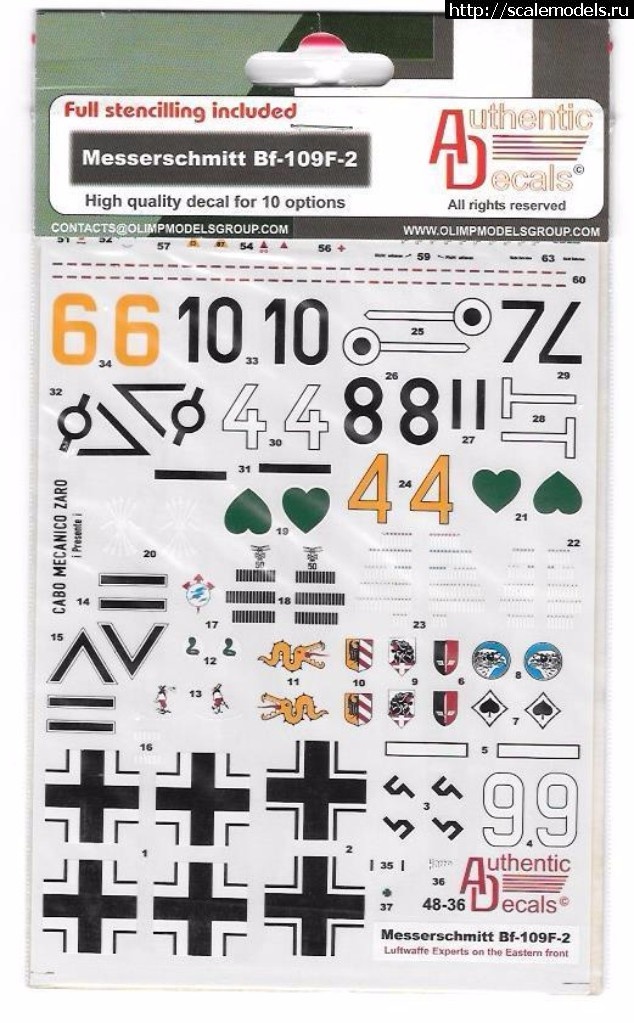    Authentic Decals 1/48  Bf-109 F-2 - 48-36  