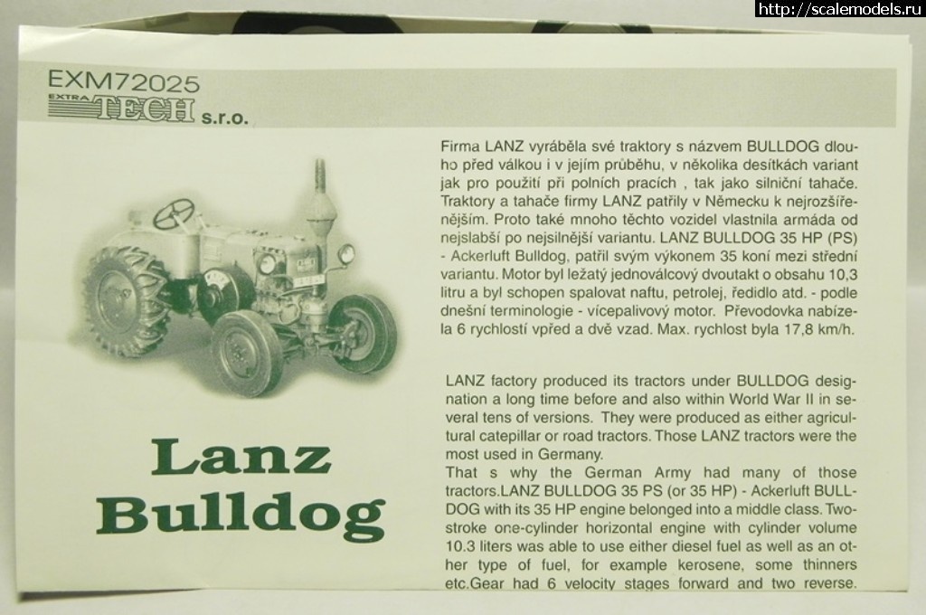 EXTRATECH 1/72 LANZ Bulldog 30HP !  