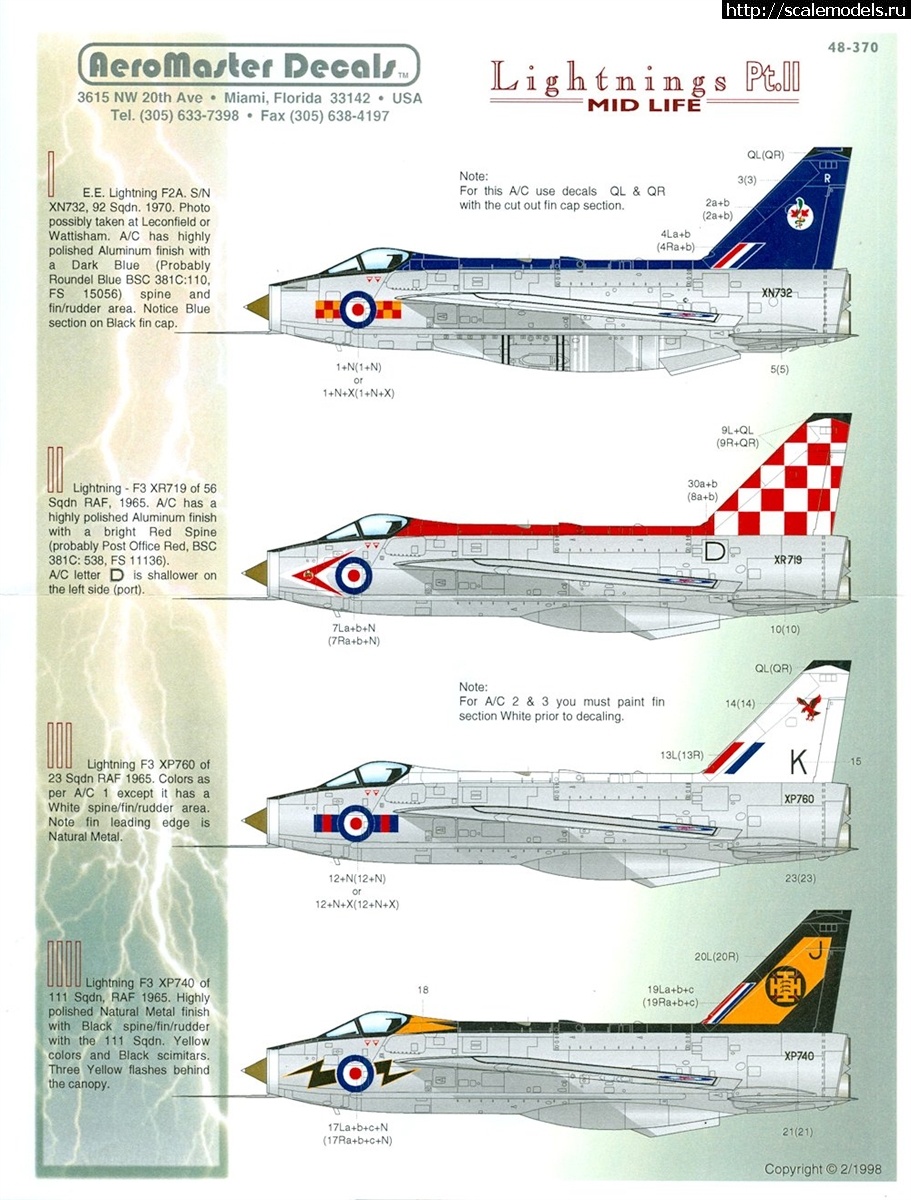 BAC EE LIGHTNING F-3 1/48 Airfix + Aires.  