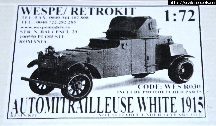 Automitrailleuse White 1915 Wespe/Retrokit 1/72 .  