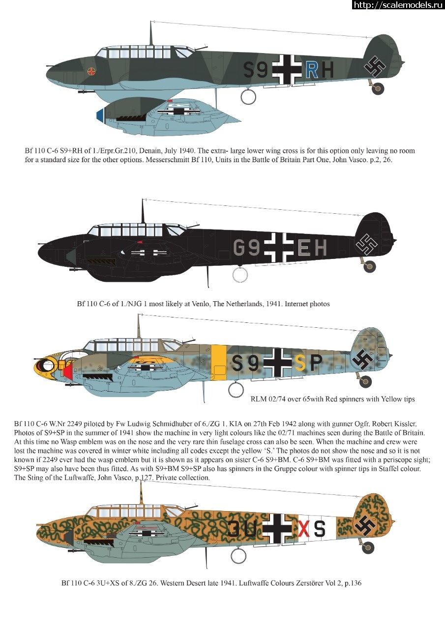 Bf-110 c-6 Eduard 1/72 .  